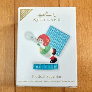 NIB Hallmark Keepsake Football Superstar Personalize Ornament